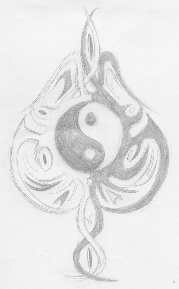 dragon yin yang tattoo. Yin-Yang Spade Tattoo by