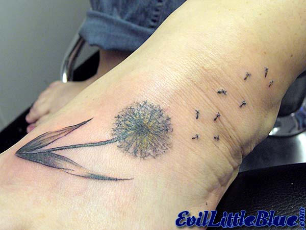 Foot Dandelion | Flower Tattoo