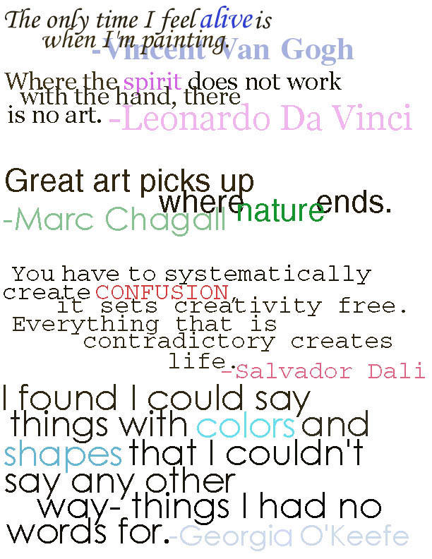 Quotes-Favorite Famous Artists by ~XxTheLneWolfxX on deviantART
