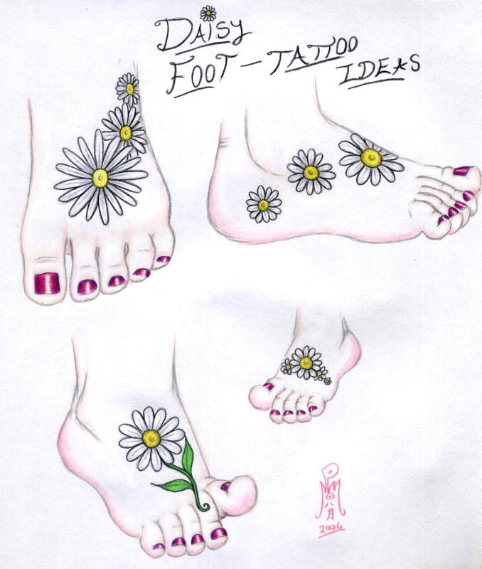 foot tattoo ideas. (Daisy Foot Tattoo Ideas by .