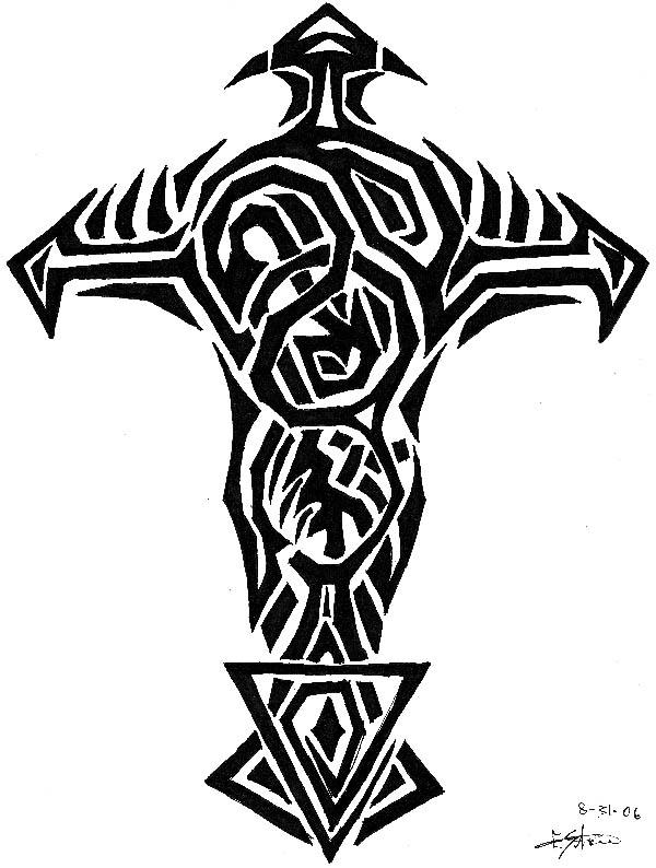 Tribal Cross Tattoo Designs 5 