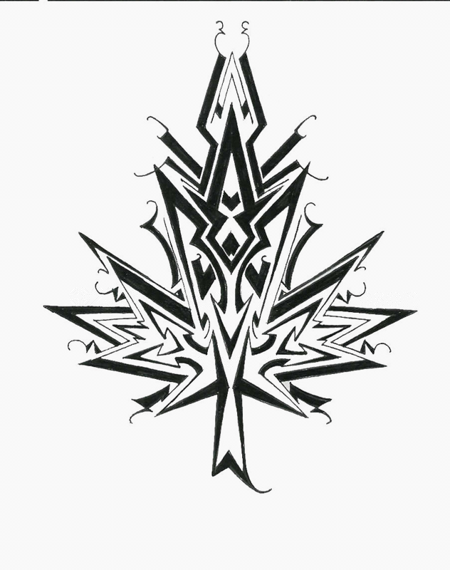 Maple leaf design tribal style by NoxDracoria on deviantART