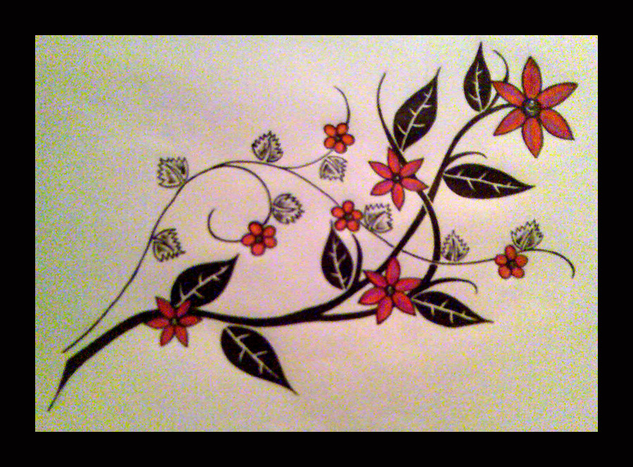 hip tattoo. Tribal hip flowers