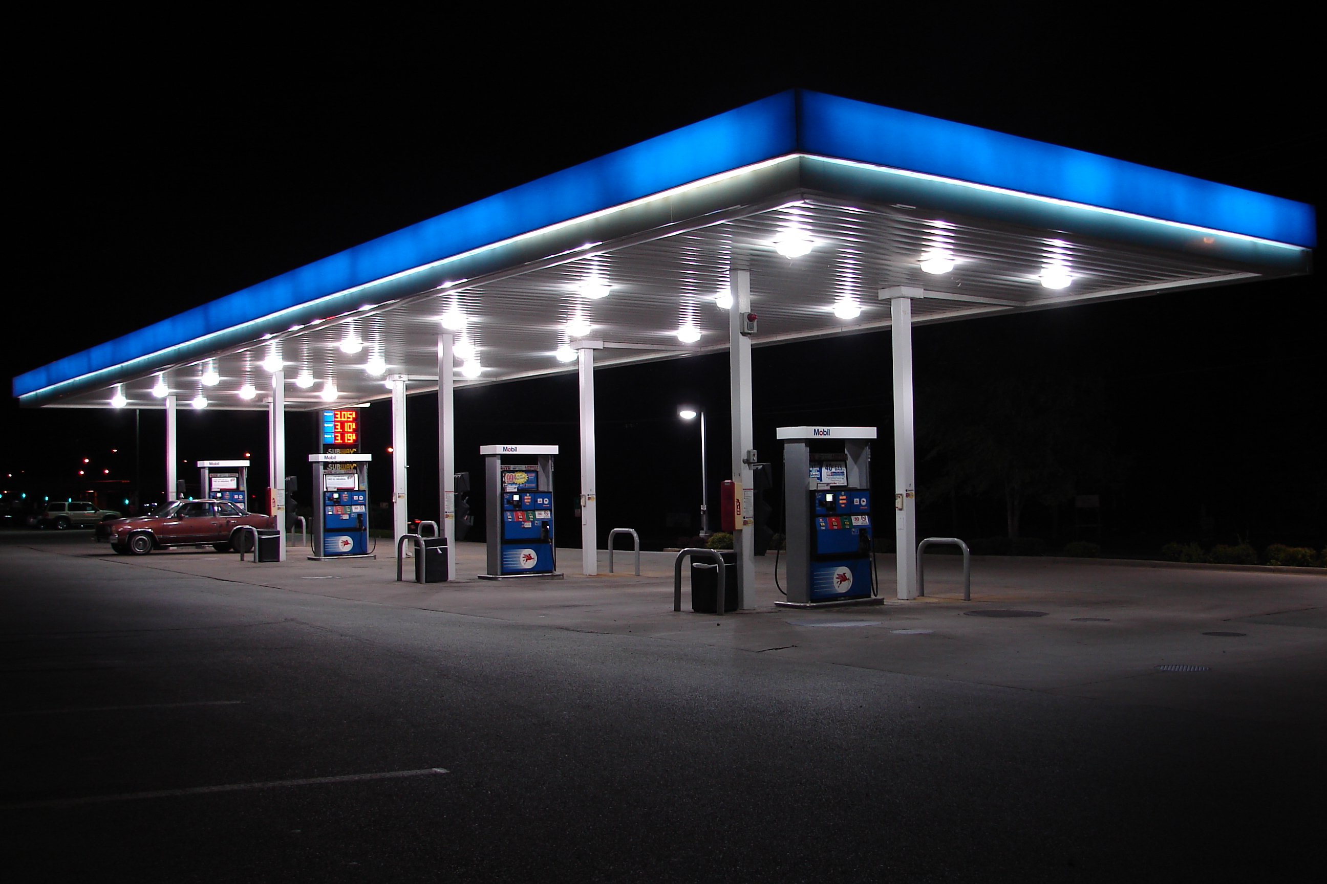 Gas Station Pumps at Night 1 by FantasyStock on DeviantArt