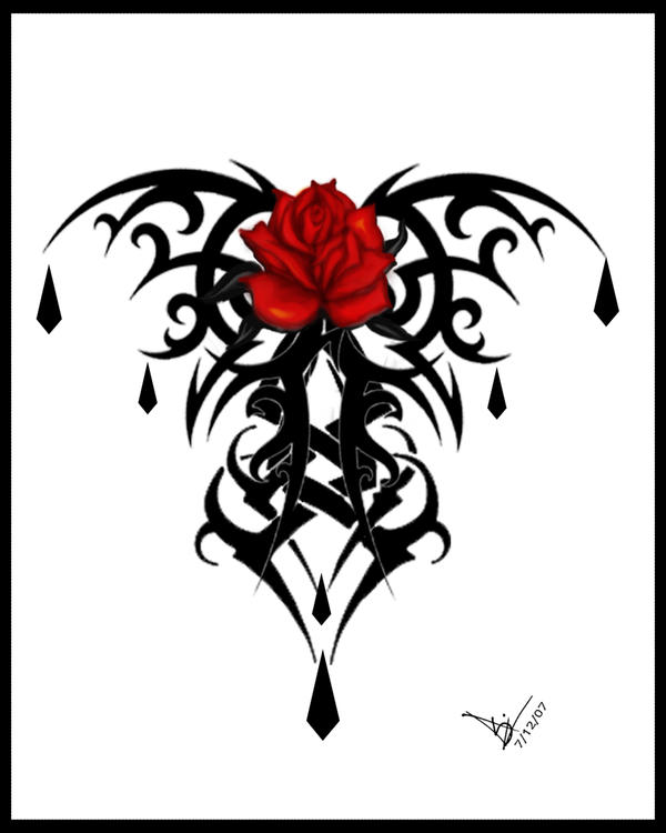 Gothic Rose Tattoo Print V2 by Quicksilverfury on deviantART
