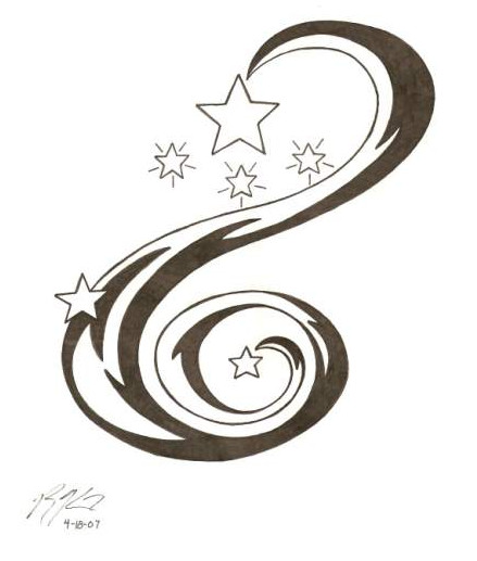 star tattoo swirl