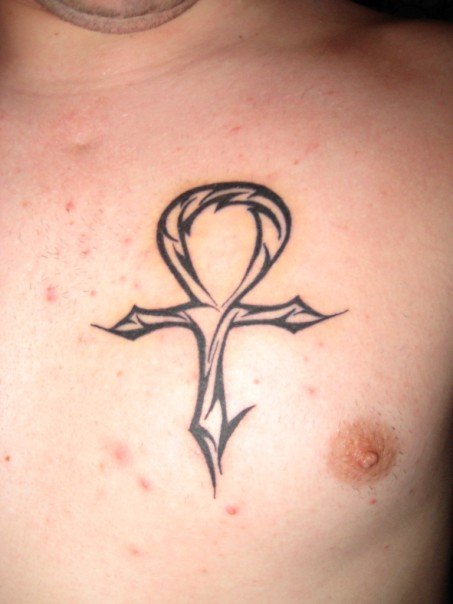 Ankh Tattoo - chest tattoo