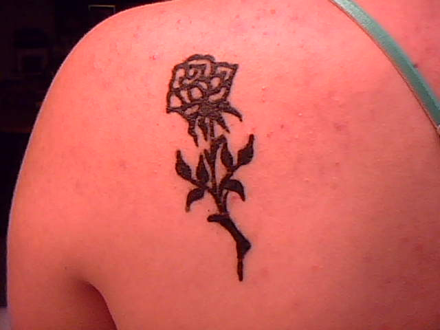 Rose Henna Tattoo - shoulder tattoo