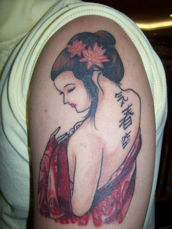Shoulder Japanese Geisha Tattoo 21 