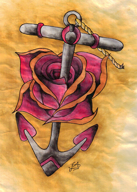 Flower Anchor | Flower Tattoo