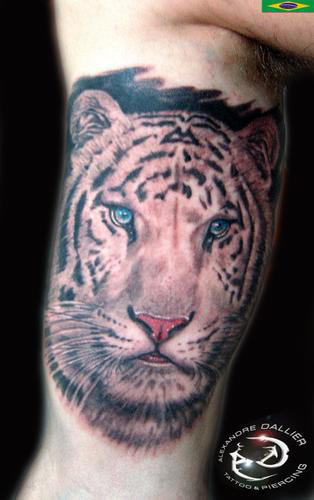 white tiger tattoo. White Tiger by ~DallierTattoo