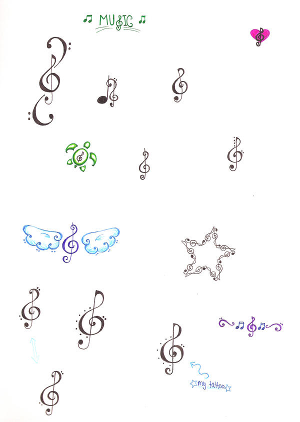 music tattoos. Music Tattoos by ~RuneElf on