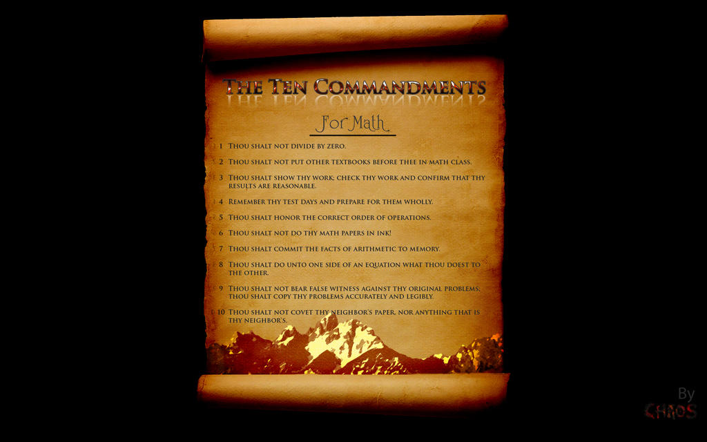 pictures for math. Ten Commandments for Math WIDE