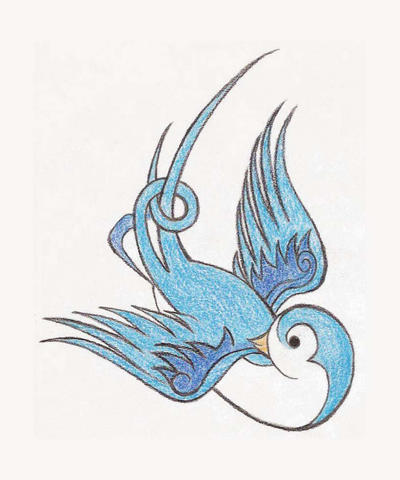 tattoo sparrow. Tribal Sparrow Tattoo