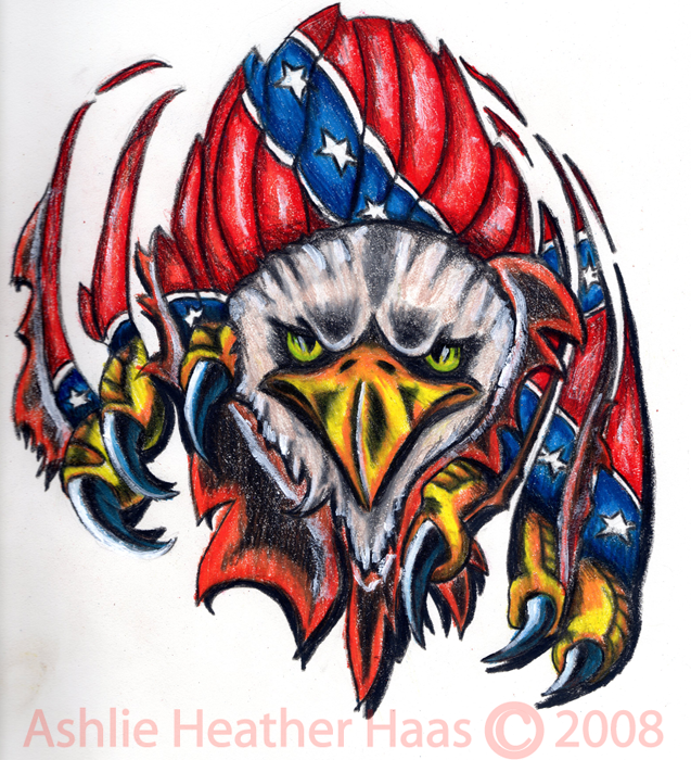 flag tattoo designs. Eagle Fed Flag Tattoo by