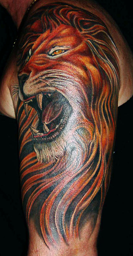 Modern Lion Tattoo Design