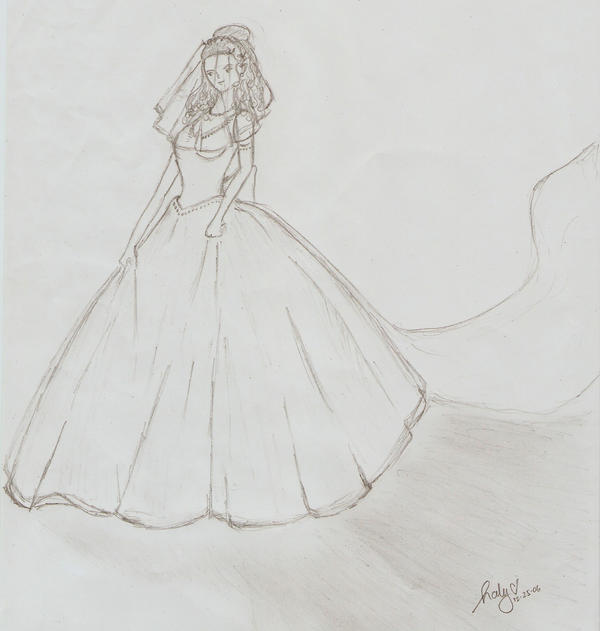 wedding dress pencil drawing by candicewillow on deviantART