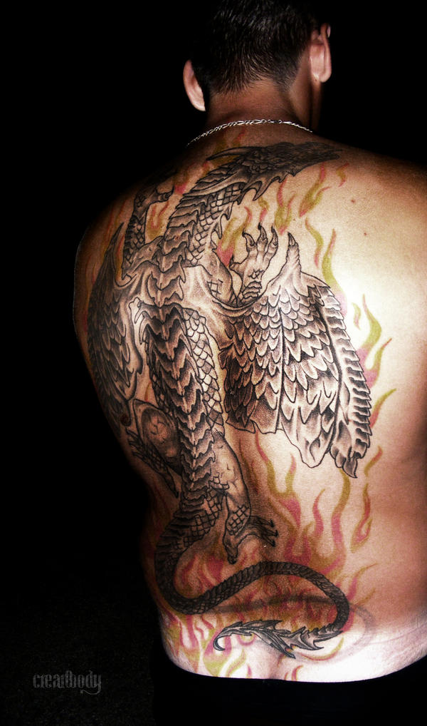 Best Dragon Tattoo On Back Body