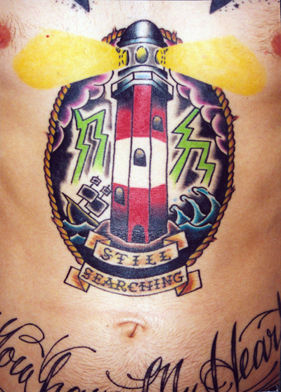 UPDATE: Photos of the exhibition posted here. Lighthouse tattoo