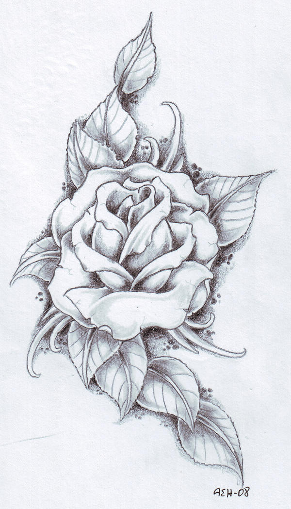 Black and gray Rose - flower tattoo