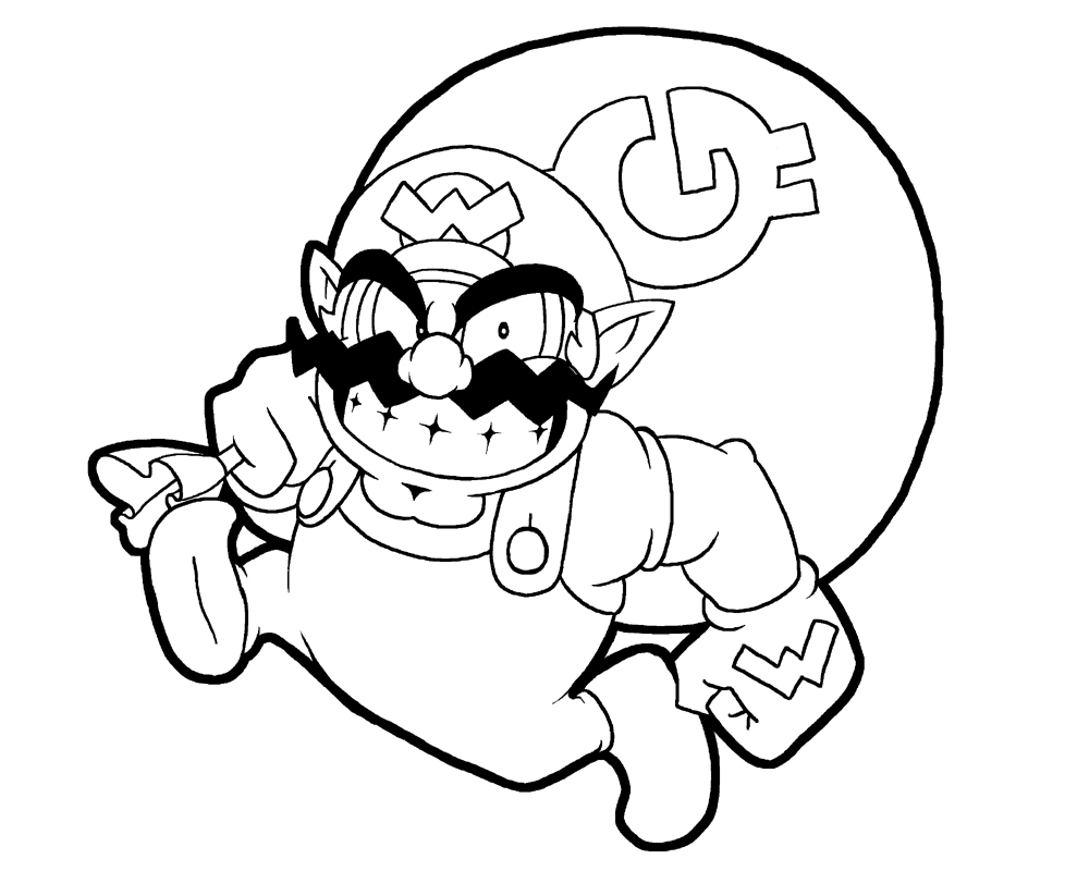 wario and waluigi coloring pages - photo #21