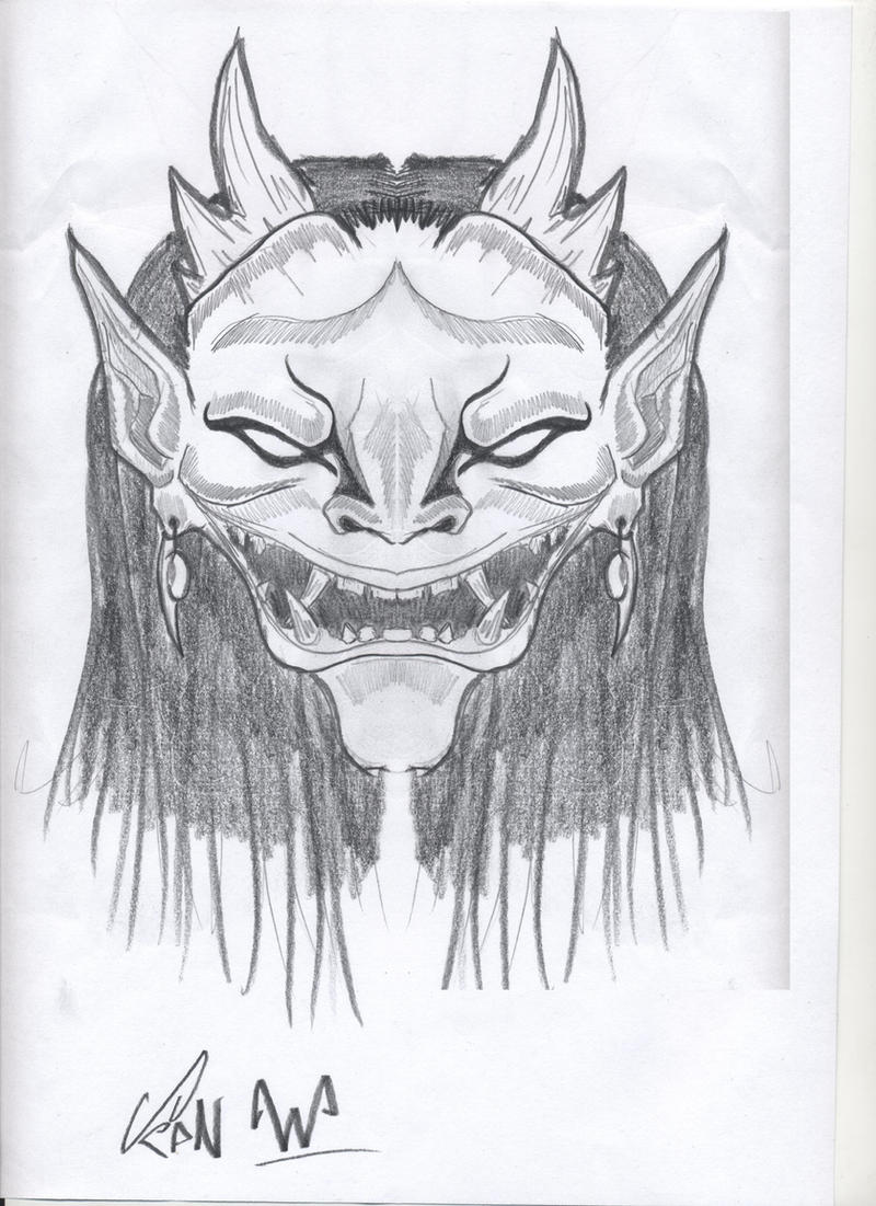 Progress shot on the Oni Mask