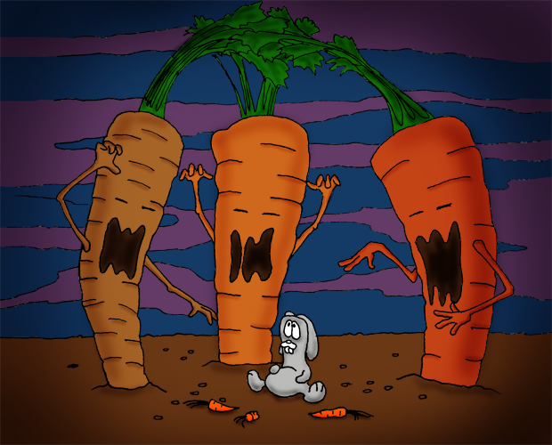 cartoon carrot with face. cartoon carrot with face.