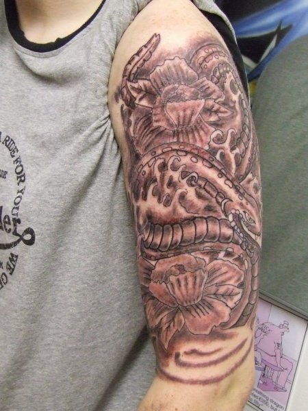 snake sleeve - sleeve tattoo