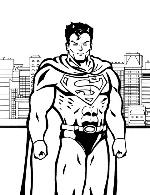 superman clipart black and white - photo #33