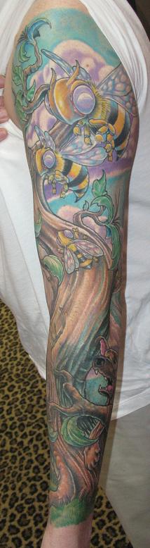 bee sleeve angle 2 - sleeve tattoo