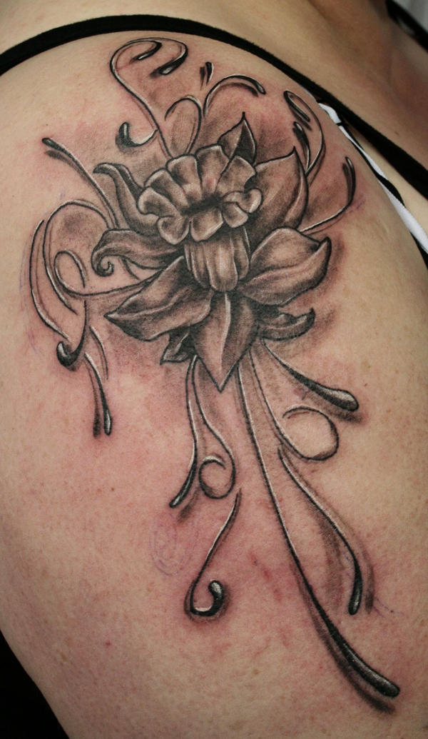 Big flower Climb Tattoo - flower tattoo