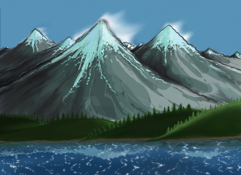 snow capped mountains clipart - photo #7