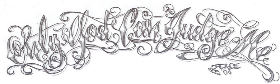 Chicano lettering God Design by 2FaceTattoo on deviantART