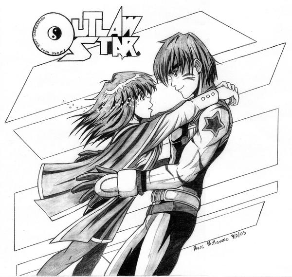 Outlaw Star Wallpaper. Outlaw Star: Gene and Melfina