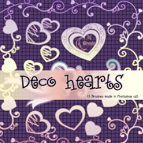 Decorative Hearts Photoshop Brushes by Coby17