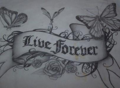 Live Forever - chest tattoo