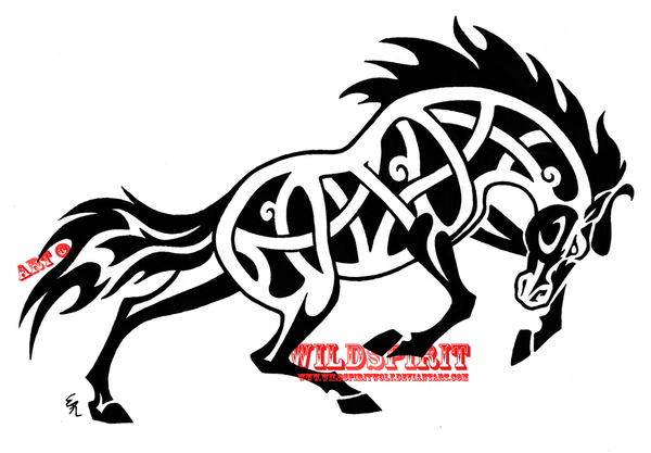 Fierce Celtic Horse Tattoo by
