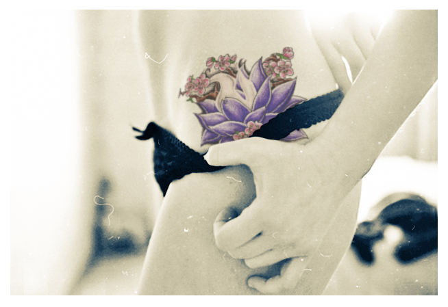 Superimposed tattoo Lotus