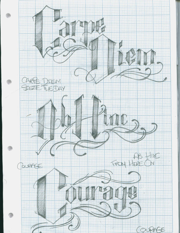 Tattoo Lettering 14 by 12KathyLees12 on deviantART