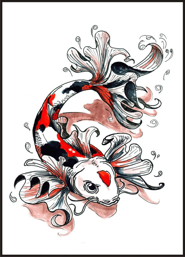 Commission - Koi tattoo colour by *Yuki-Myst on deviantART