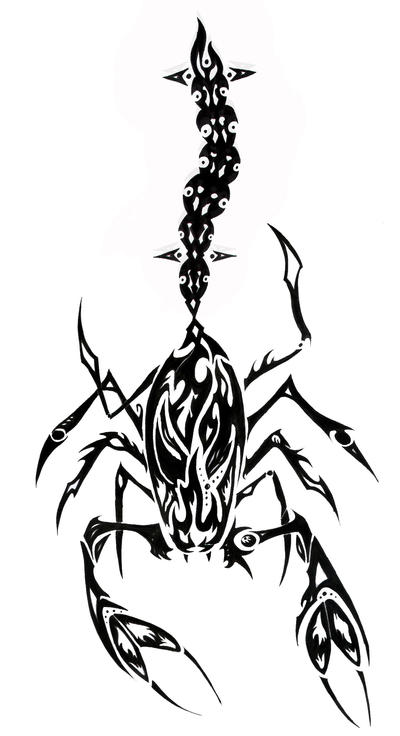 Free Tattoo Designs Print on Tribal Scorpion Tattoo Commish By  Jmoona On Deviantart