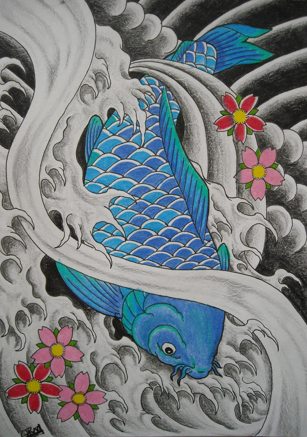 blue koi design