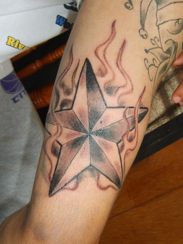 flaming nautical star tattoo by JonnyMistfit on deviantART
