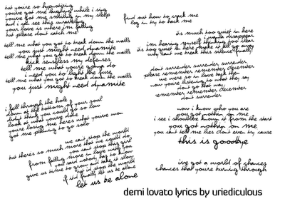  Lyrics Demi Lovato on Demi Lovato Lyrics By  Uriediculous On Deviantart