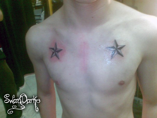 Nautical Stars Tattoo - chest tattoo
