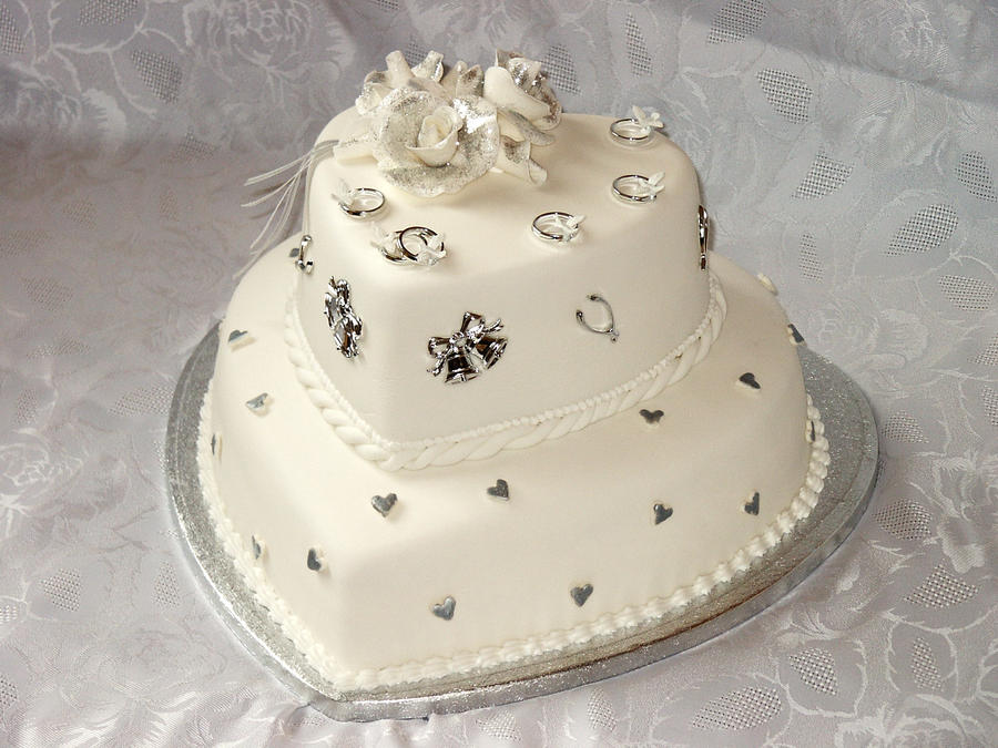 Silver and White Wedding Cake by Franbann on deviantART