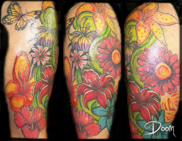 flower half sleeve | Flower Tattoo