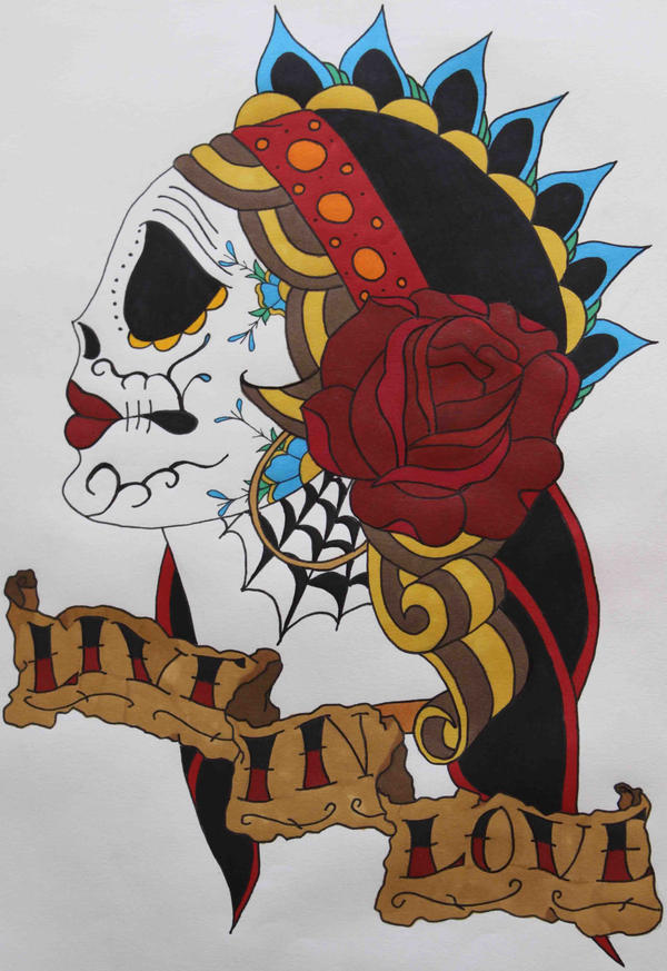 Gypsy Sugar Skull Tattoo by ~Crystal-Relyks on deviantART