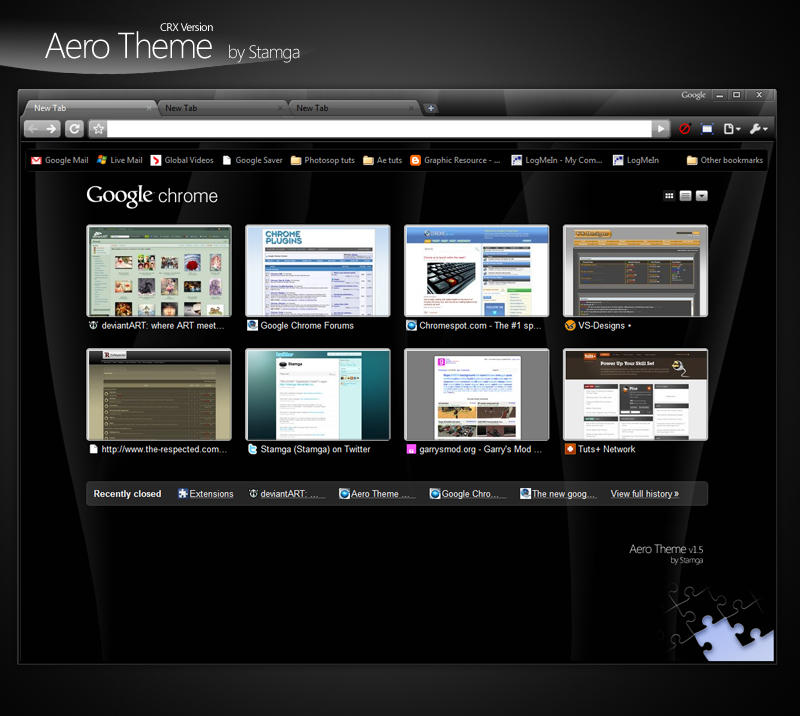 Aero_Theme прозрачная тема для google chrome.