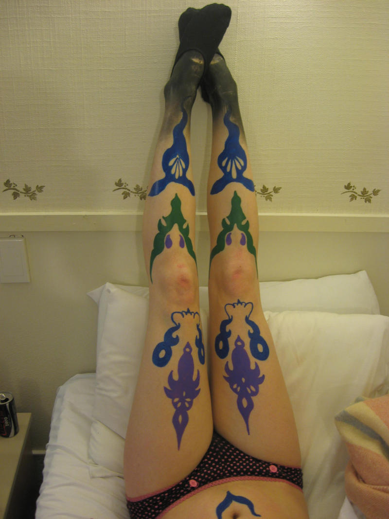 Ultimecia leg tattoos by